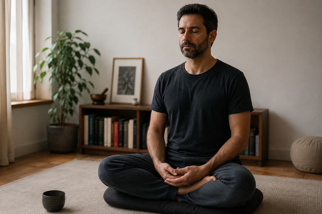 Persona seduta in meditazione Vipassanā durante una normale pratica quotidiana