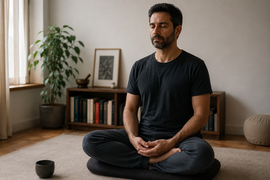 Persona seduta in meditazione Vipassanā durante una normale pratica quotidiana